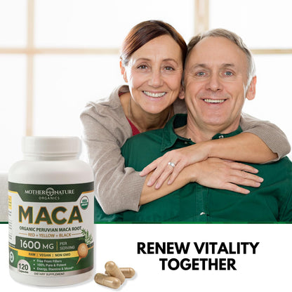 Powerful Maca Blend for Men – Black, Red & Yellow Maca Capsules | Supports Energy, Stamina & Endurance | Promotes Hormonal Balance & Vitality - Maple Wellness Supplements