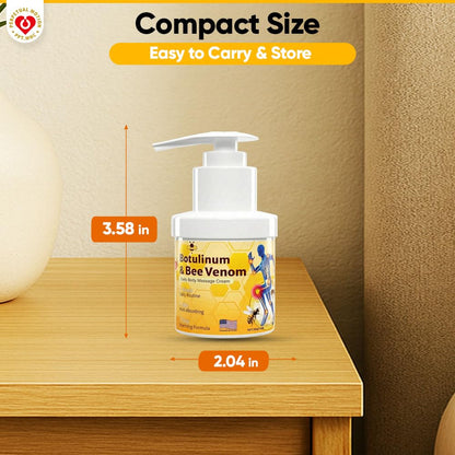 PPT.MHC Bee Venom Warming Cream with Pump - Massage Body Rub with Ginger, Peppermint & Black Pepper - Premium Bee Venom Lotion for Back, Legs & Feet - Everyday Non-Greasy 3.5oz Cream - Maple Wellness Supplements
