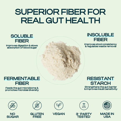 Prebiotic Fiber Supplement for Women & Men – 6g Prebiotic Fiber Powder – Daily Blend for Gut Health, Bloating, Regular Digestion & Energy – Soluble & Insoluble, - Maple Wellness Supplements