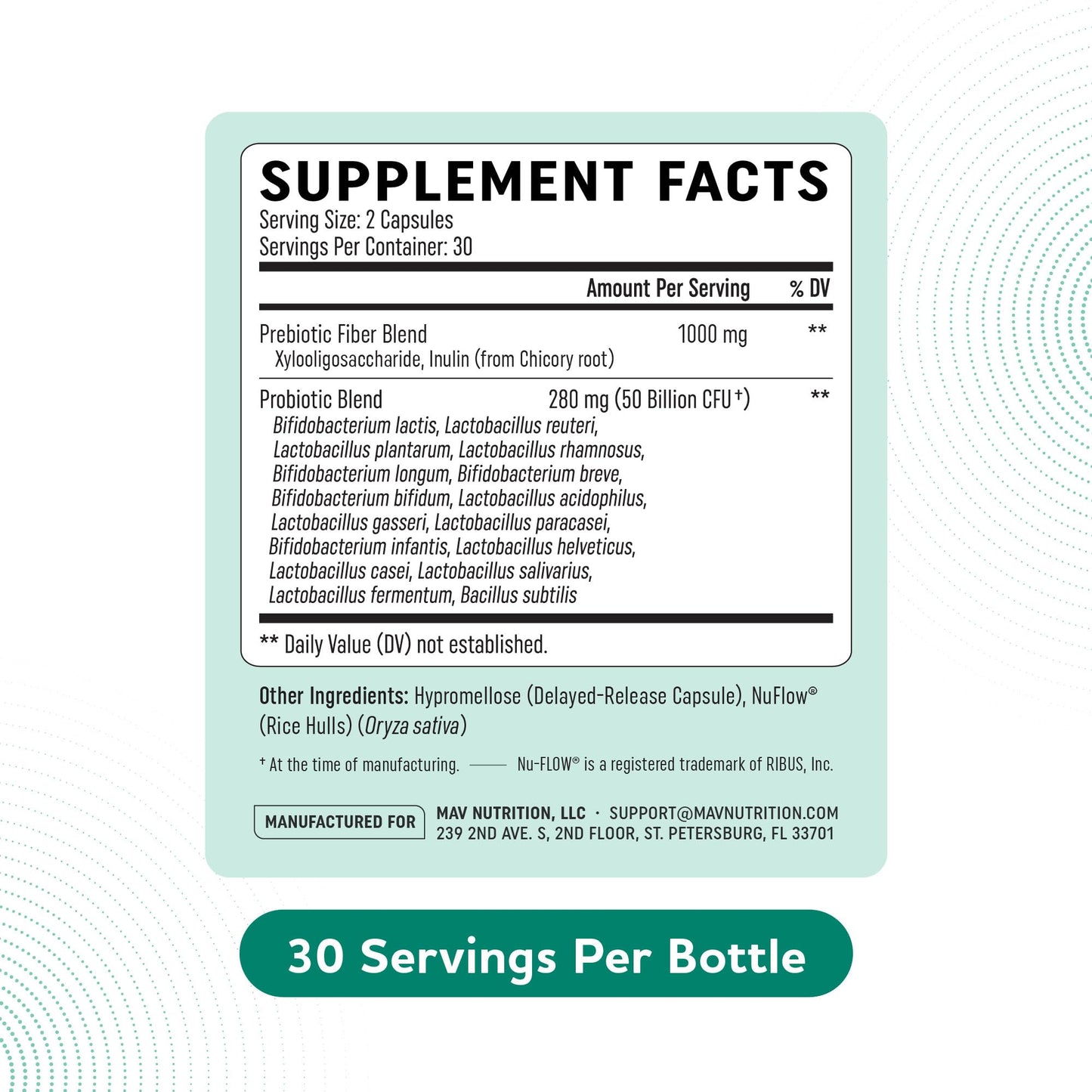 Prebiotics and Probiotics | 50 Billion CFU, 16 Probiotic Strains & Inulin Prebiotic Fiber | Delayed Release Capsules | Gut Health Support | Prebiotics and Probiotics for Women & Men | Non-GMO | 60 Ct - Maple Wellness Supplements