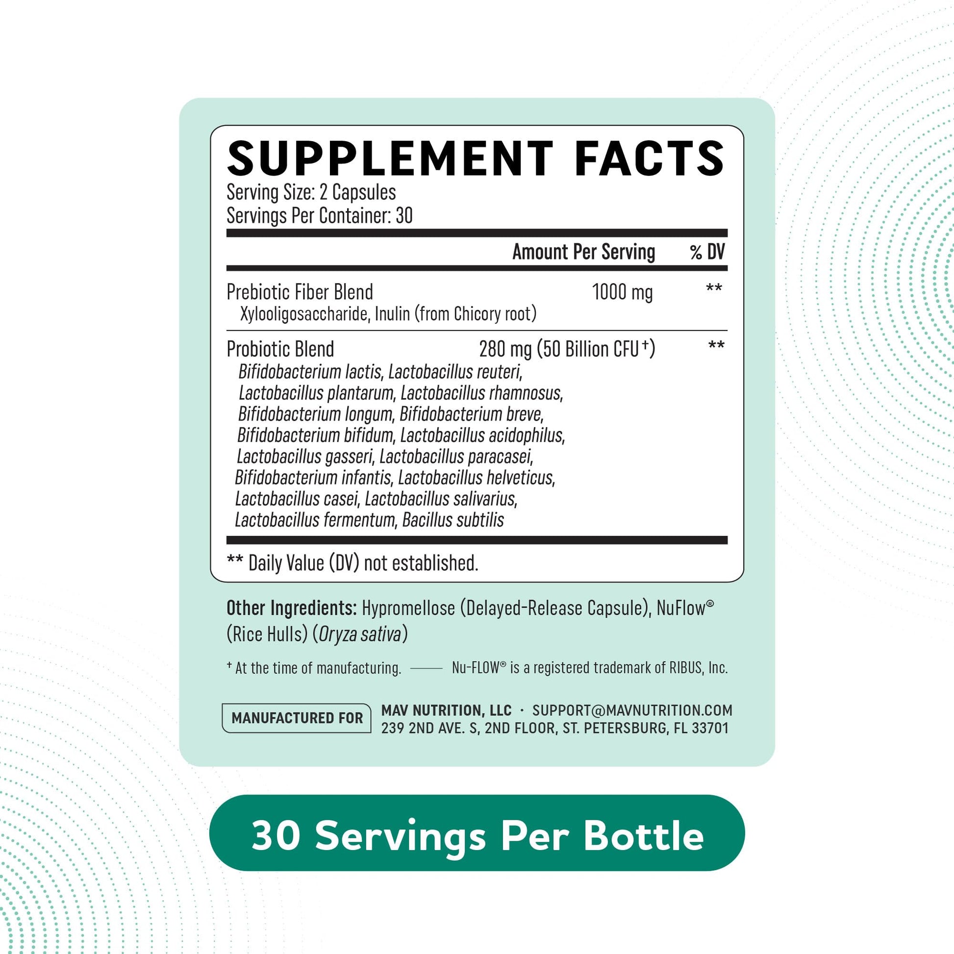 Prebiotics and Probiotics | 50 Billion CFU, 16 Probiotic Strains & Inulin Prebiotic Fiber | Delayed Release Capsules | Gut Health Support | Prebiotics and Probiotics for Women & Men | Non-GMO | 60 Ct - Maple Wellness Supplements