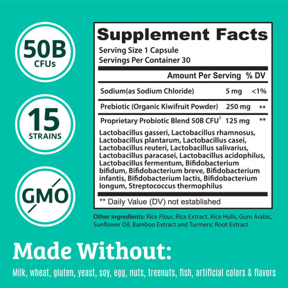 Prebiotics and Probiotics: Lactobacillus Gasseri, Lactobacillus Rhamnosus, Plantarum, Casei, Bifidobacterium longum, lactis, infantis. Probiotic Prebiotic, - Maple Wellness Supplements