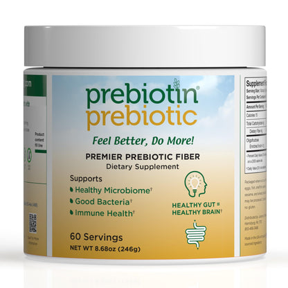 Prebiotin Prebiotic Fiber Supplement Powder 8.68 oz Supports Digestive Health High Fiber, Boosts Probiotics, Reduces Hunger All-Natural, Gluten-Free - Maple Wellness Supplements