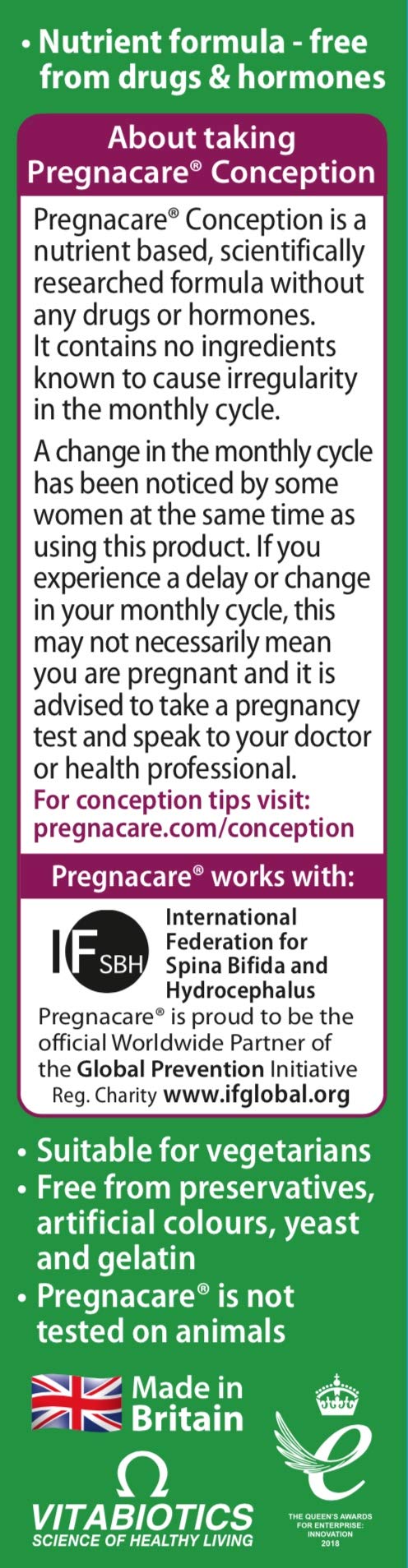 Pregnacare Conception Tablets, Pack of 30, 30 Count - Maple Wellness Supplements