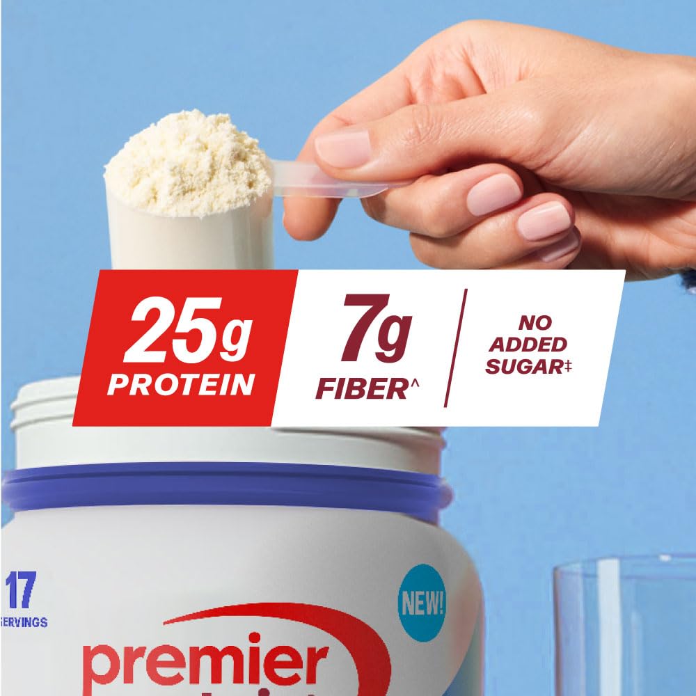 Premier Protein Powder Plus Fiber, Vanilla, 25g Protein, 7g Fiber to Support Gut Health, No Added Sugar (17 Servings) - Maple Wellness Supplements
