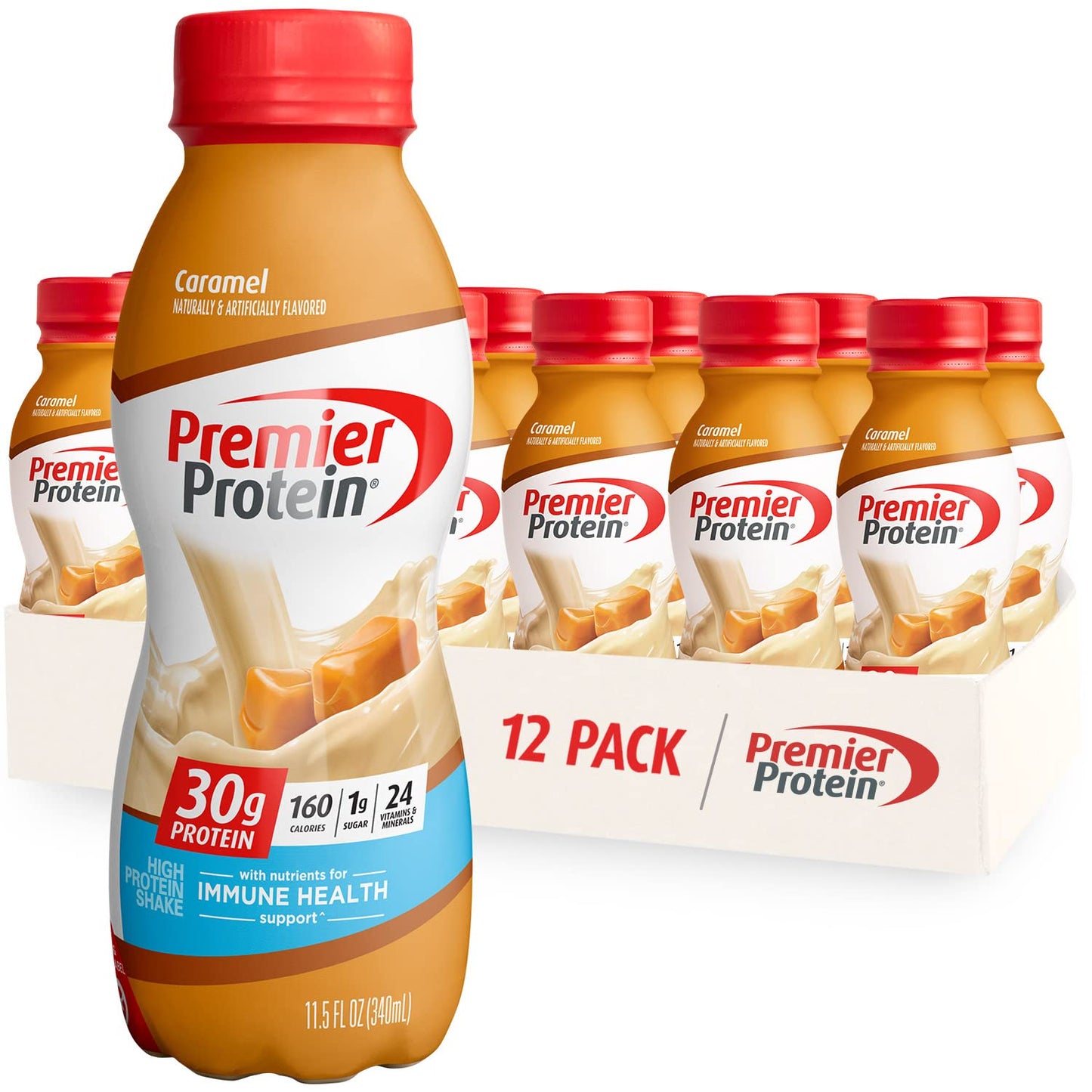 Premier Protein Powder & Premier Liquid Protein Shake, Caramel, 30g Protein, 1g Sugar - Maple Wellness Supplements