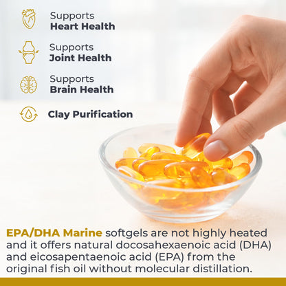 Premier Research Labs EPA DHA Marine Softgels - Omega 3 Fish Oil, EPA DHA Omega 3 Supplement, Fatty Acids for Women & Men, Natural - 90 Softgel Capsules - Maple Wellness Supplements