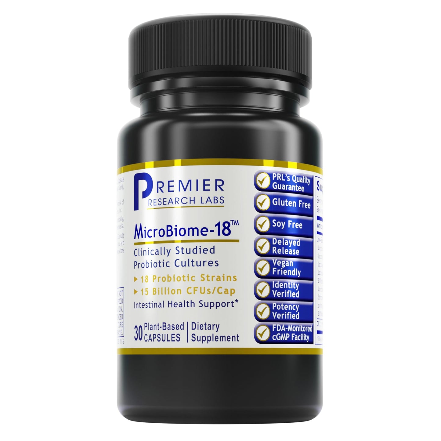 Premier Research Labs MicroBiome-18 - Probiotics for Digestive Health, Probiotics with Lactobacillus Acidophilus for Women and Men, Reuteri for Healthy Gut - Maple Wellness Supplements