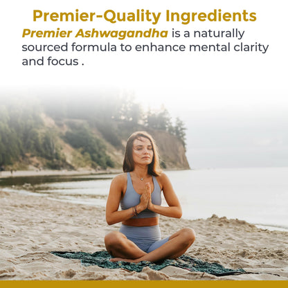 Premier Research Labs Premier Ashwagandha - Pure Supplement for Women & Men with Organic Ashwagandha Root, Herbal Pills for Stress & Sleep Support, Fermented for Absorption - 120 Plant-Based Capsules - Maple Wellness Supplements