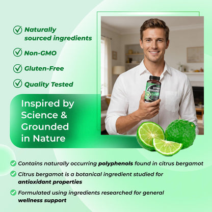 Premium Citrus Bergamot Organic Bergamot Supplement with Niacin Black Chokeberry Olive Leaf Black Pepper - Maple Wellness Supplements