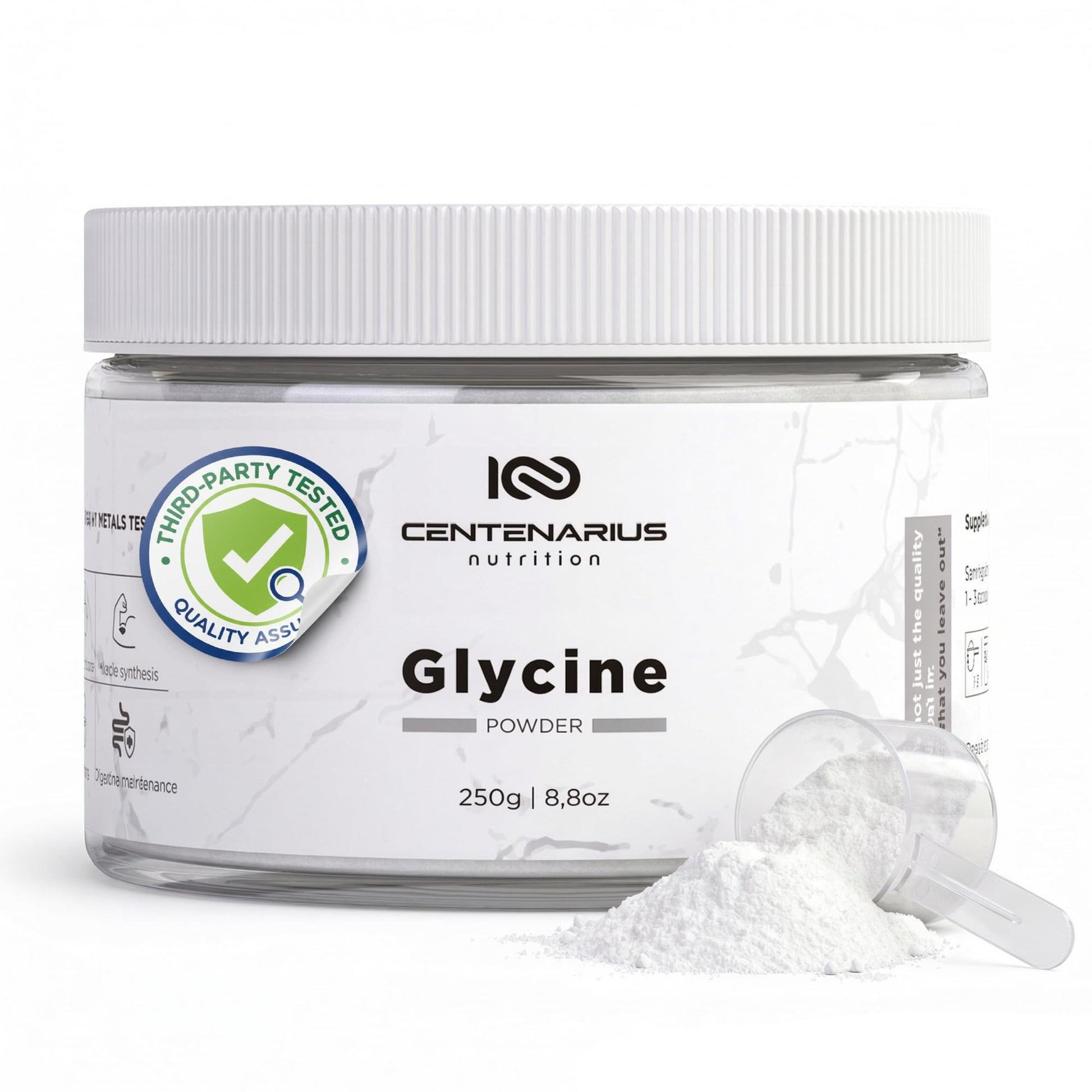Premium Glycine Powder 250g | Amino Acids Supplement for Post Workout Muscle Recovery, Digestion, Sleep Aid + More - Vegan, Additive-Free - Maple Wellness Supplements