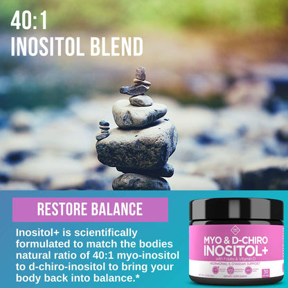 Premium Inositol Supplement Bundle - Myo-Inositol and D-Chiro Inositol Plus Folate - Maple Wellness Supplements