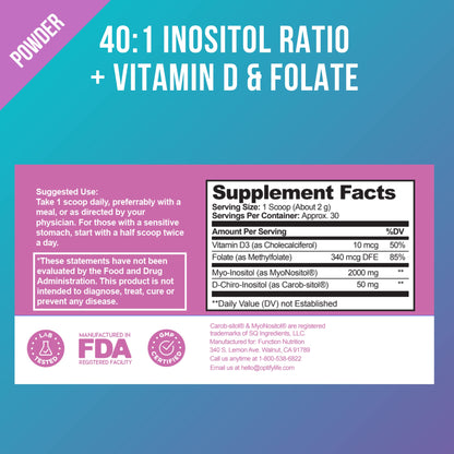 Premium Inositol Supplement Bundle - Myo-Inositol and D-Chiro Inositol Plus Folate - Maple Wellness Supplements