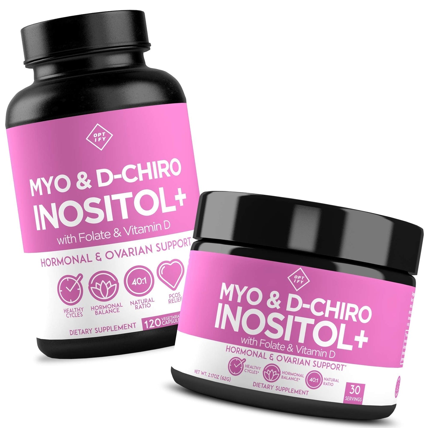 Premium Inositol Supplement Bundle - Myo-Inositol and D-Chiro Inositol Plus Folate - Maple Wellness Supplements