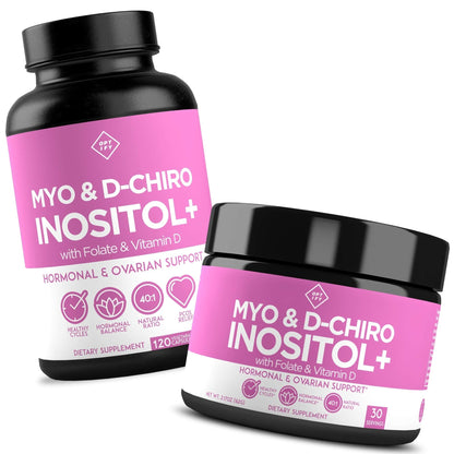 Premium Inositol Supplement Bundle - Myo-Inositol and D-Chiro Inositol Plus Folate - Maple Wellness Supplements