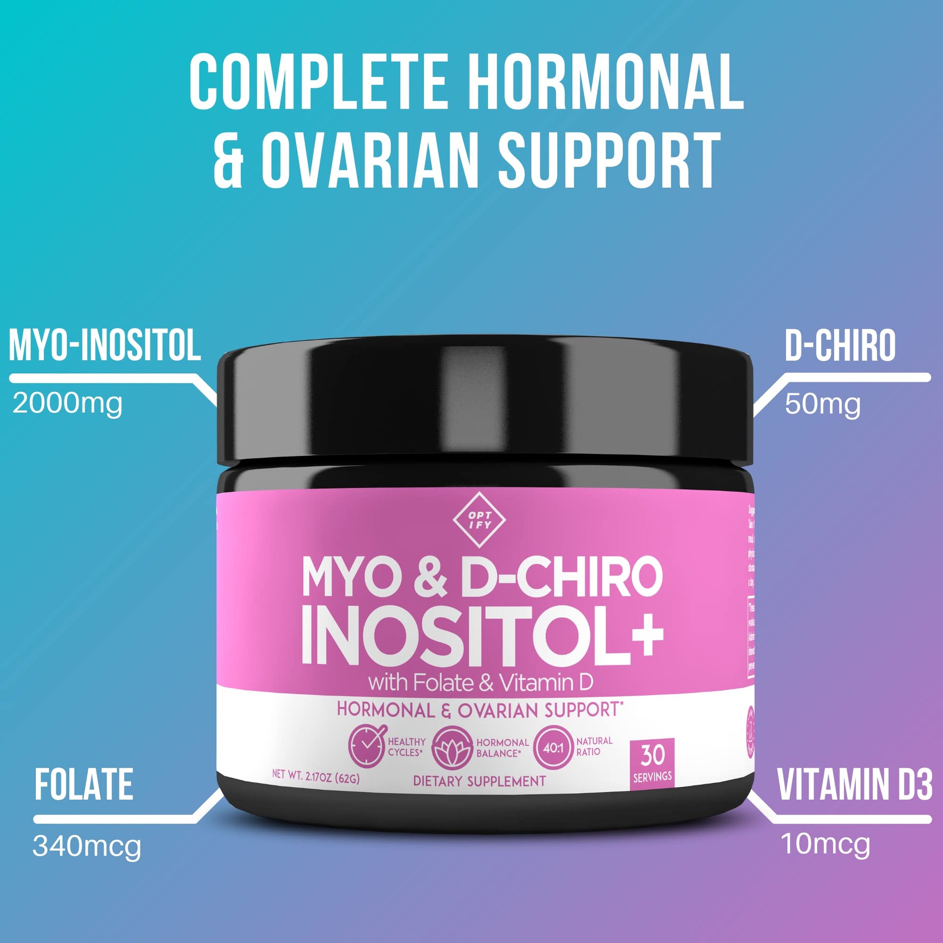 Premium Inositol Supplement - Myo-Inositol and D-Chiro Inositol Powder Plus Folate - Maple Wellness Supplements