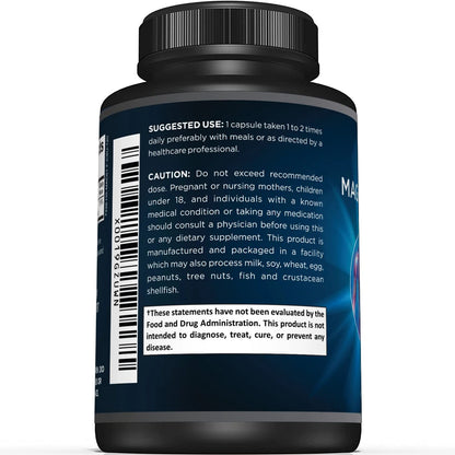 Premium Magnesium Citrate Capsules – Powerful 500mg Magnesium Oxide & Citrate Supplement – Helps Support Healthy Bones, Muscles, Teeth, Energy & Relaxation – 120 Vegetable Capsules - Maple Wellness Supplements