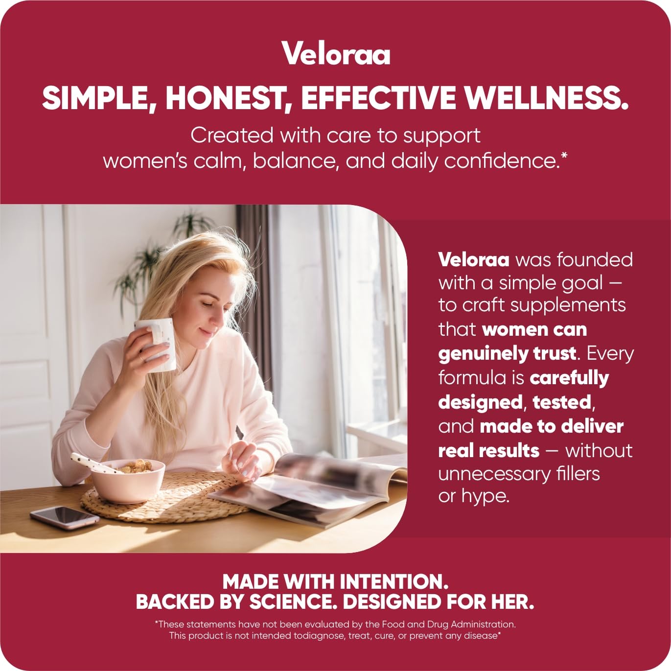 Premium Magnesium Complex for Women 60 Capsules | Complete 3-in-1 with Magnesium Glycinate Citrate & Malate Supports Calm, Digestion, Energy Vegan & Non-GMO Supplement | Veloraa - Maple Wellness Supplements