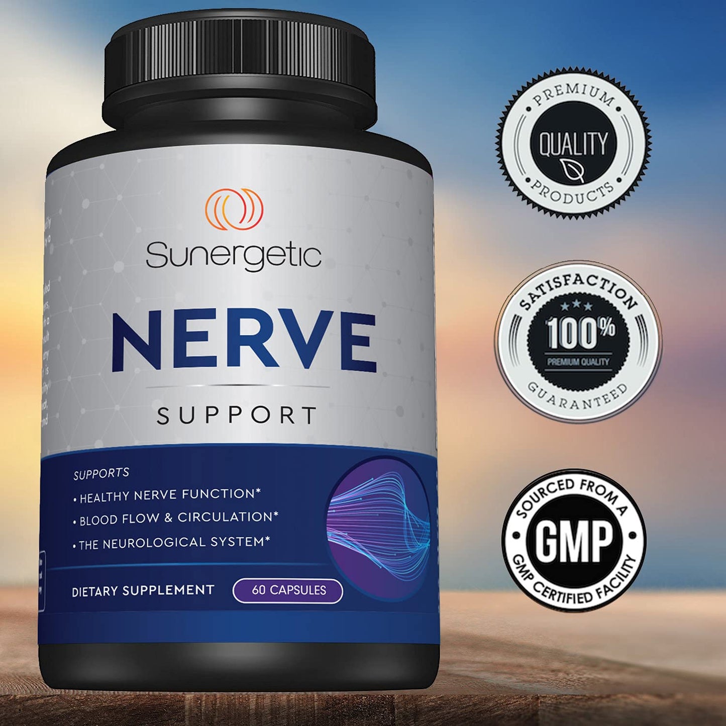 Premium Nerve Support Supplement – with Alpha Lipoic Acid (ALA) 600 mg, Acetyl-L-Carnitine (ALC) & Benfotiamine - Nerve Support Formula for Healthy Circulation, Feet, Hands & Toes - 60 Capsules - Maple Wellness Supplements
