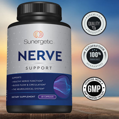 Premium Nerve Support Supplement – with Alpha Lipoic Acid (ALA) 600 mg, Acetyl-L-Carnitine (ALC) & Benfotiamine - Nerve Support Formula for Healthy Circulation, Feet, Hands & Toes - 60 Capsules - Maple Wellness Supplements