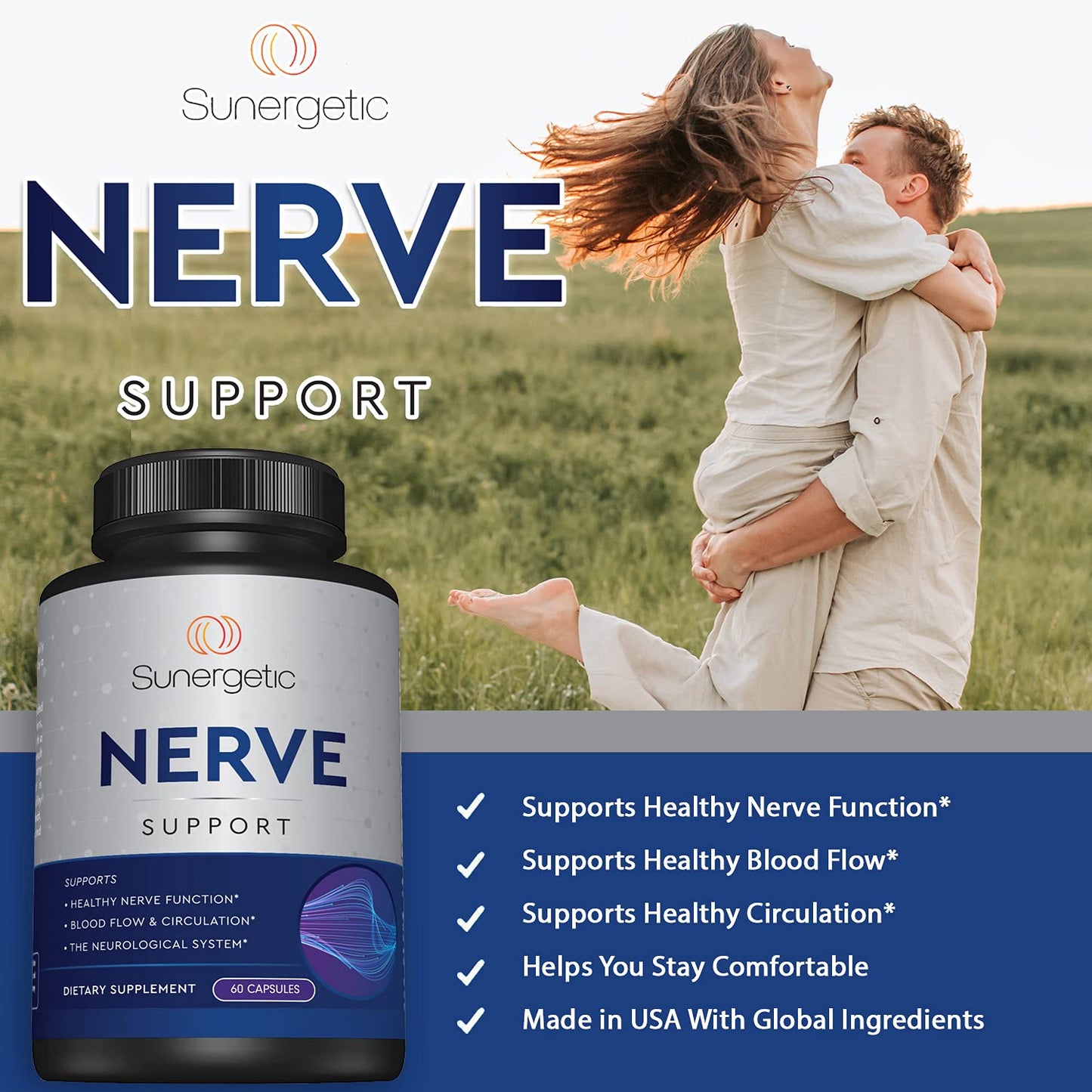 Premium Nerve Support Supplement – with Alpha Lipoic Acid (ALA) 600 mg, Acetyl-L-Carnitine (ALC) & Benfotiamine - Nerve Support Formula for Healthy Circulation, Feet, Hands & Toes - 60 Capsules - Maple Wellness Supplements