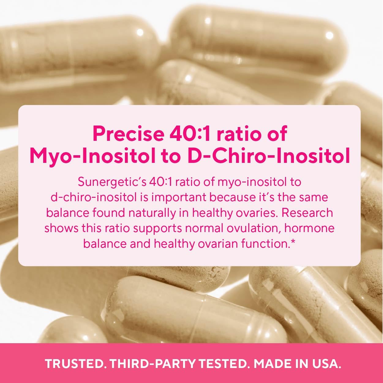 Premium Ovarian Health Support Supplement – Hormone Balance, Ovulation & Cycle Regularity - Myo-Inositol & D-Chiro Inositol Supplement for Women – 40:1 Inositol Ratio With Folate & DIM – 90 Capsules - Maple Wellness Supplements