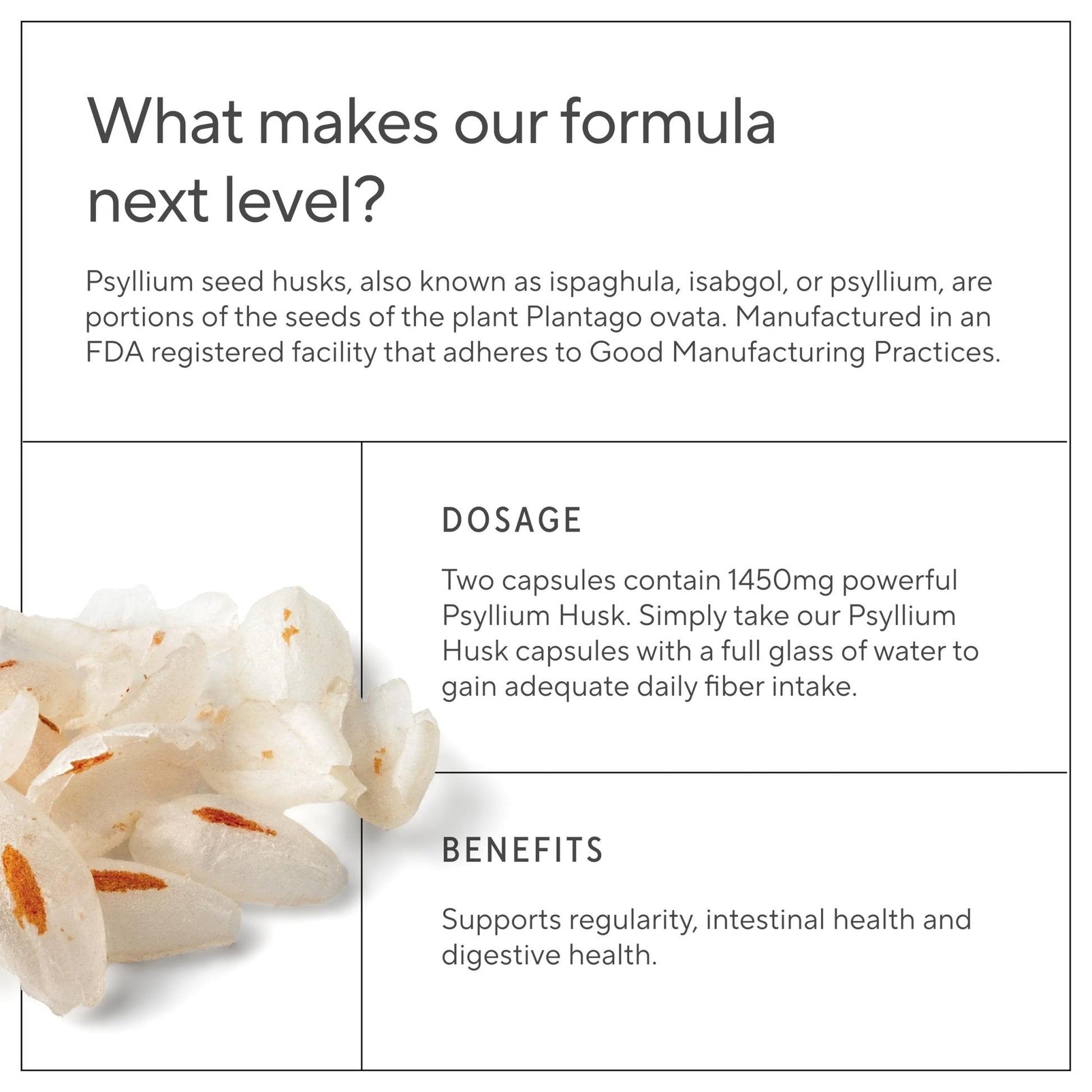 Premium Psyllium Husk Fiber Supplement 1450mg, 240 Capsules - Maple Wellness Supplements
