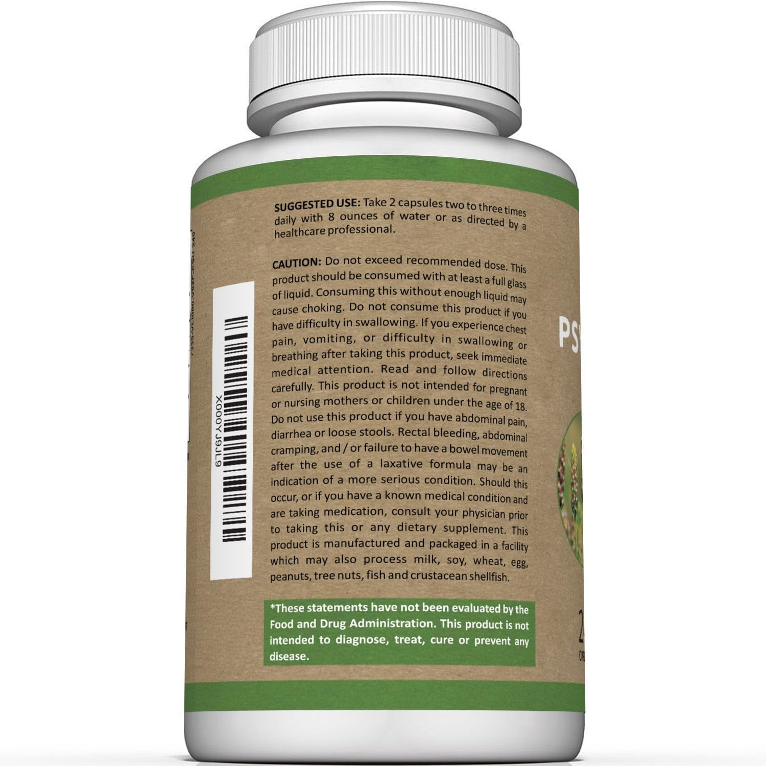 Premium Psyllium Husk Fiber Supplement 1450mg, 240 Capsules - Maple Wellness Supplements