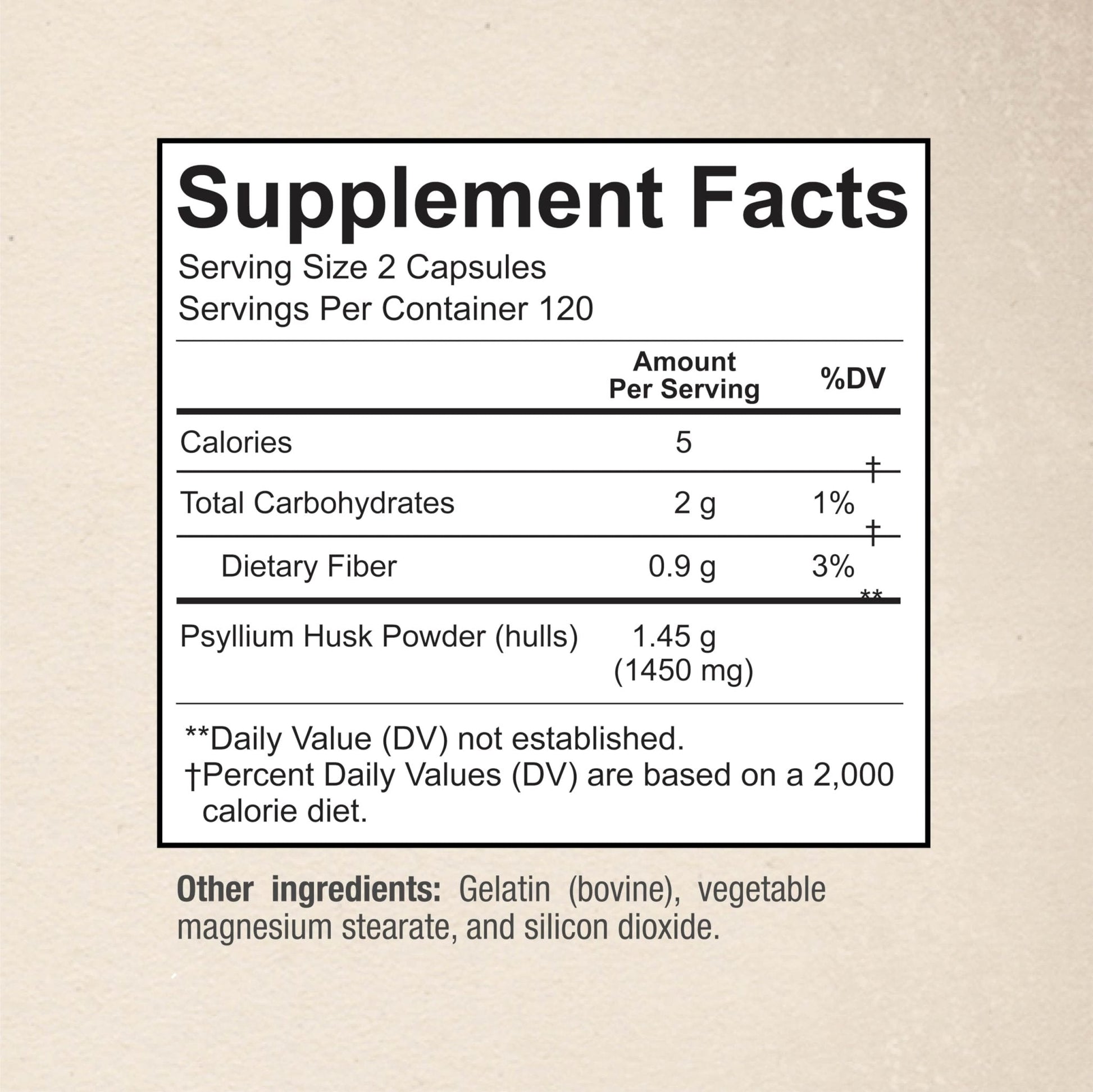 Premium Psyllium Husk Fiber Supplement 1450mg, 240 Capsules - Maple Wellness Supplements