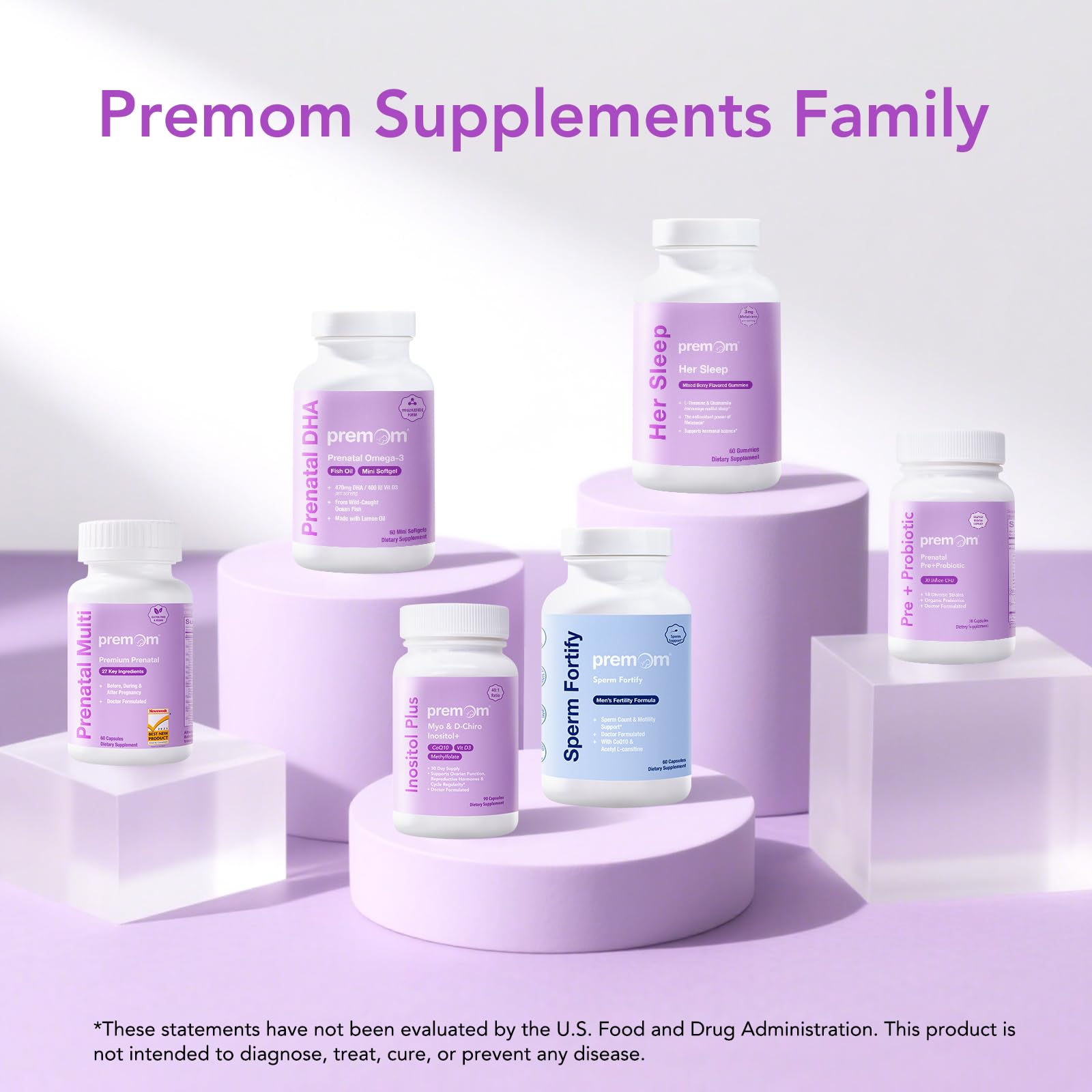 Premom Inositol Plus - 2000mg Myo-Inositol & 50mg D-Chiro Inositol, CoQ10, Folate & Vitamin D3-40:1 Ratio - Supports Hormonal Balance, Ovarian & Reproductive Health - 30 Day Supply - Maple Wellness Supplements