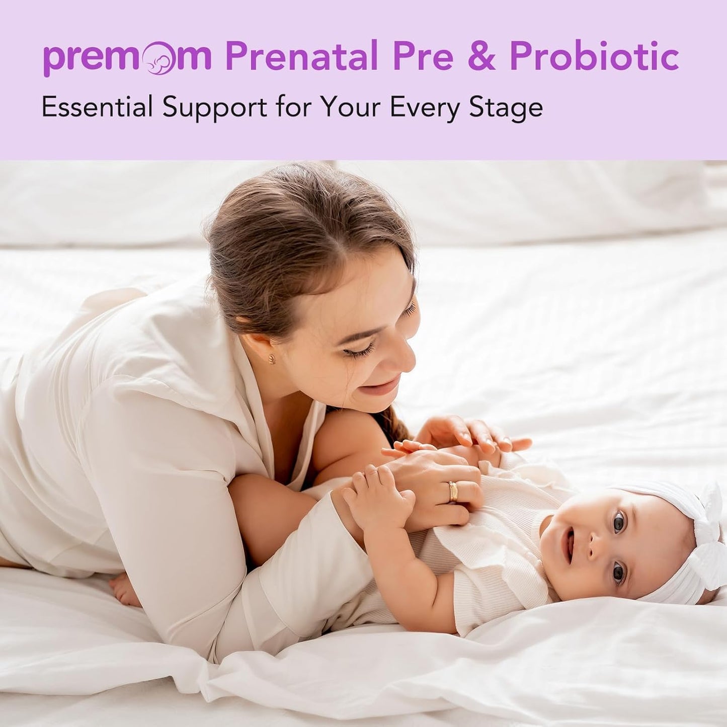 Premom Prenatal Prebiotics & Probiotics for Women, 30 Billion CFU, 18 Strains, Organic Prebiotic & Womens Probiotic, Vaginal, Gut, & Digestive Health + Immune Support Supplement - Maple Wellness Supplements