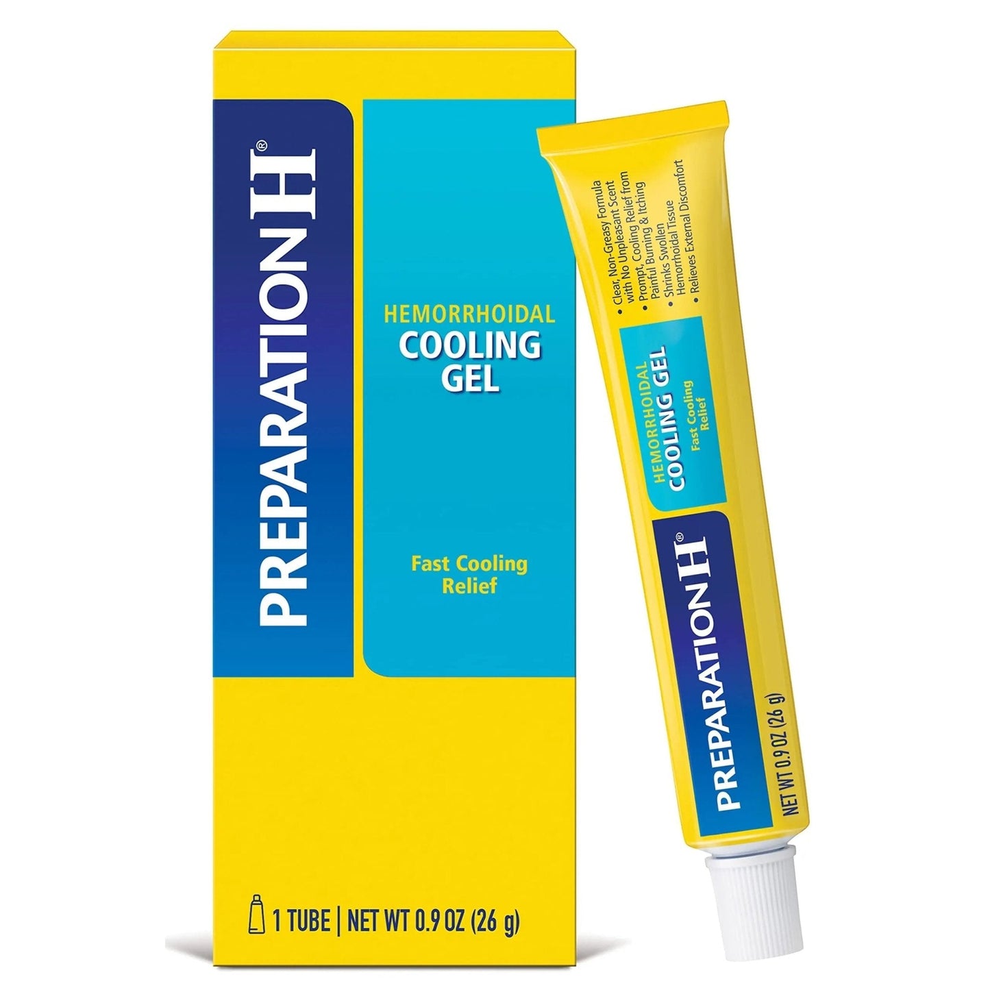 Preparation H Hemorrhoid Cooling Gel with Aloe for Fast Discomfort Relief - 0.9 Oz Tube - Maple Wellness Supplements