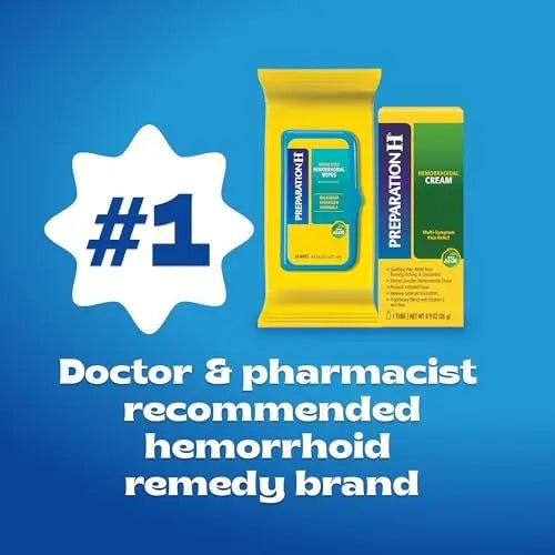 Preparation H Hemorrhoid Cream with Aloe for Multi-Symptom Relief - 1.8 Oz Tube - Maple Wellness Supplements