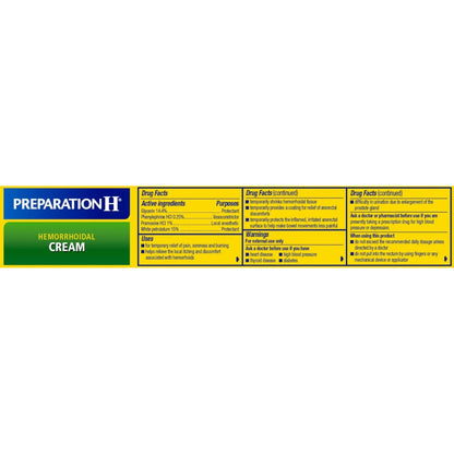 Preparation H Hemorrhoid Cream with Aloe for Multi-Symptom Relief - 1.8 Oz Tube - Maple Wellness Supplements