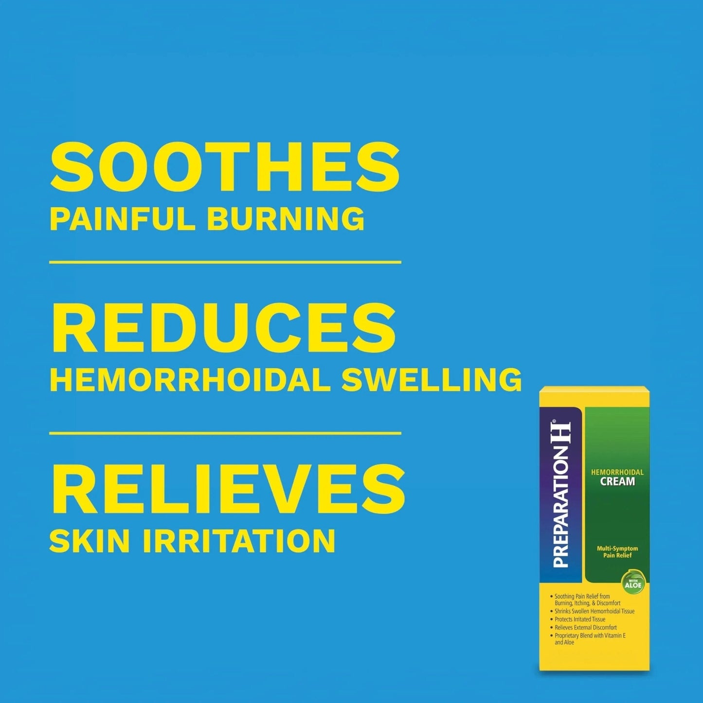 Preparation H Hemorrhoid Cream with Aloe for Multi-Symptom Relief - 1.8 Oz Tube - Maple Wellness Supplements