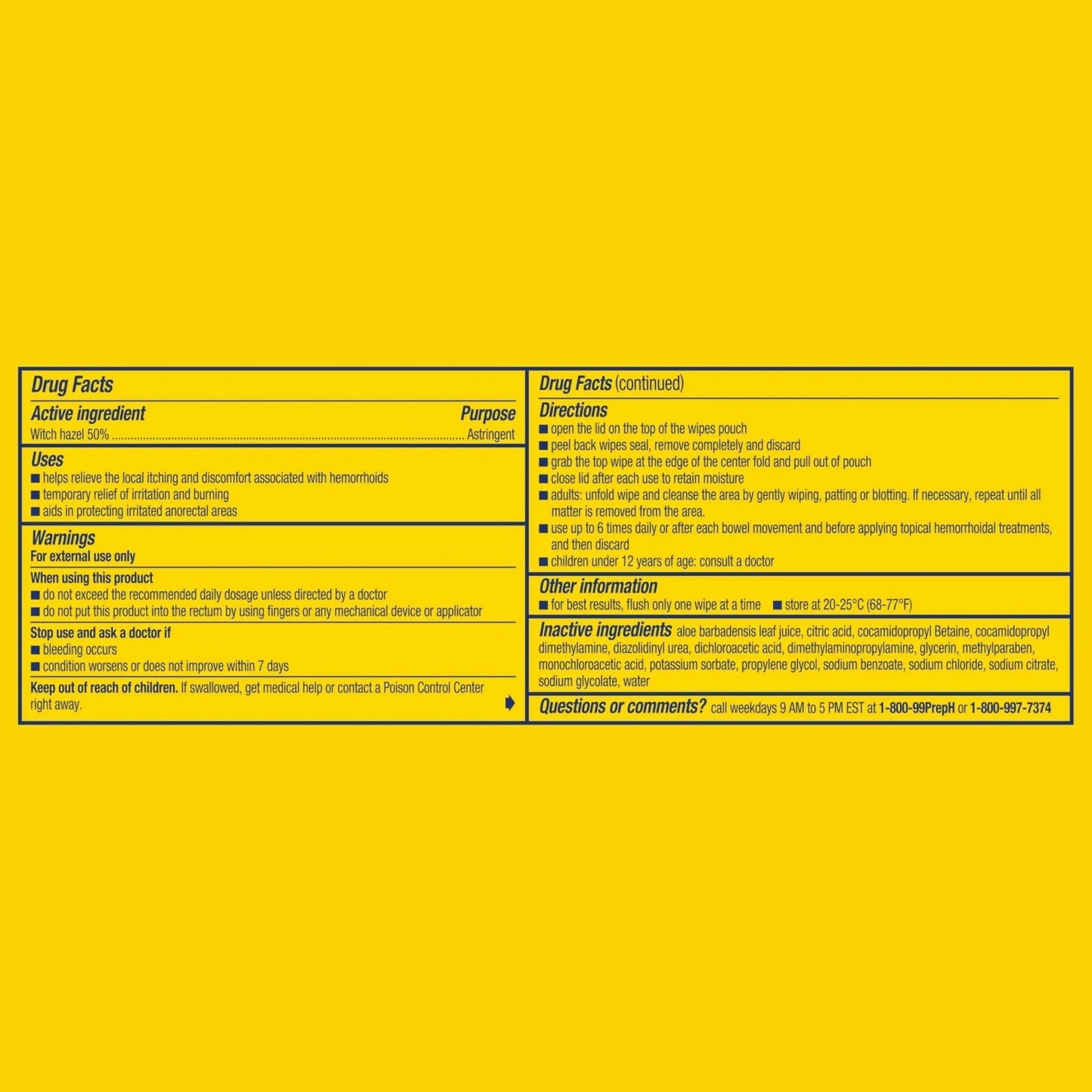 Preparation H Hemorrhoid Flushable Wipes with Witch Hazel for Skin Irritation Relief - 48 Count - Maple Wellness Supplements