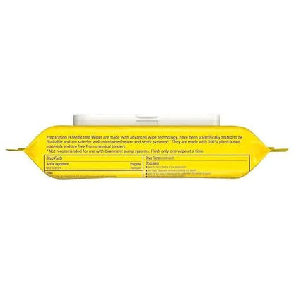 Preparation H Hemorrhoid Flushable Wipes with Witch Hazel for Skin Irritation Relief - 48 Count (Pack of 4) - Maple Wellness Supplements