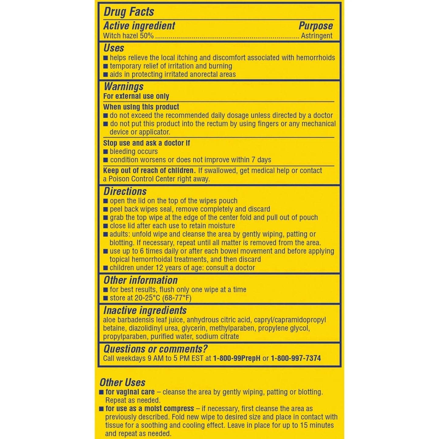 Preparation H Hemorrhoid Flushable Wipes with Witch Hazel for Skin Irritation Relief - 96 Count - Maple Wellness Supplements