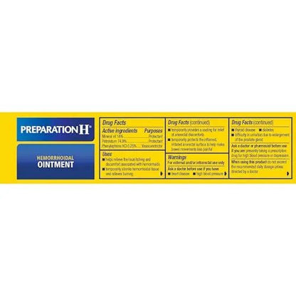 Preparation H Hemorrhoid Ointment, Itching, Burning and Discomfort Relief - 1 Oz Tube - Maple Wellness Supplements