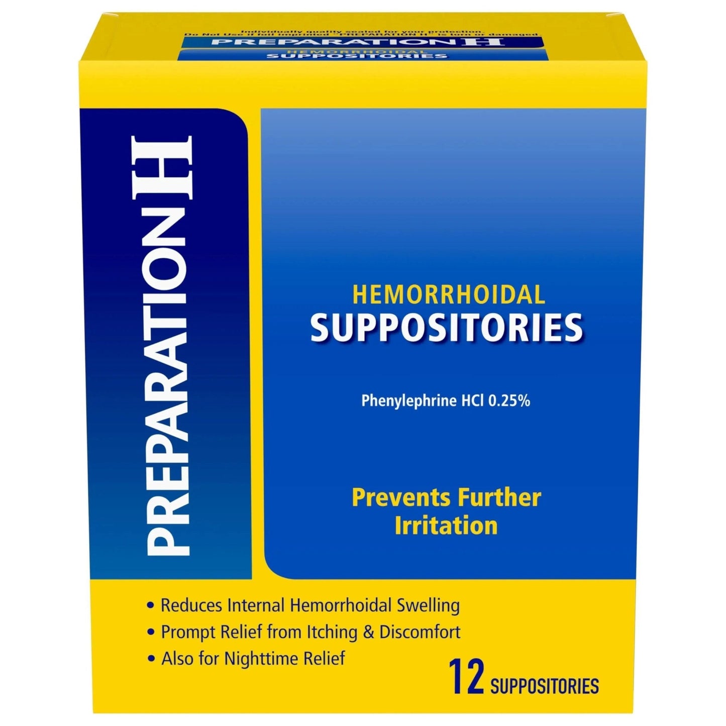 Preparation H Hemorrhoid Suppositories For Itching And Discomfort Relief - 12 Count (Pack of 1) - Maple Wellness Supplements