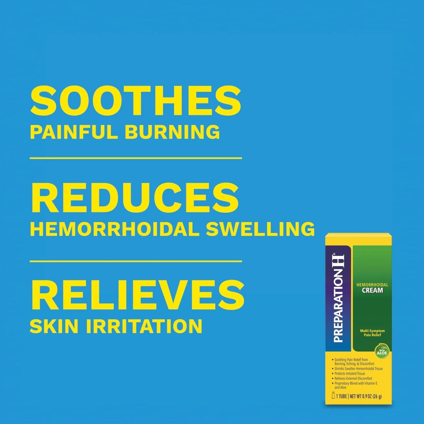 Preparation H Hemorrhoid Symptom Treatment Cream (0.9 Ounce Tube), Maximum Strength Multi-Symptom Pain Relief with Aloe - Maple Wellness Supplements