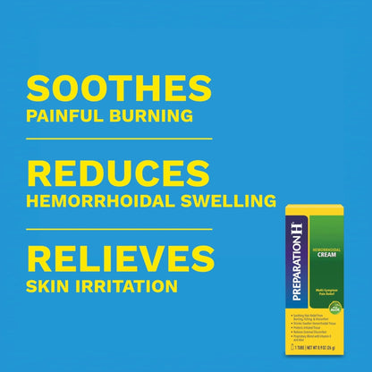 Preparation H Hemorrhoid Symptom Treatment Cream (0.9 Ounce Tube), Maximum Strength Multi-Symptom Pain Relief with Aloe - Maple Wellness Supplements