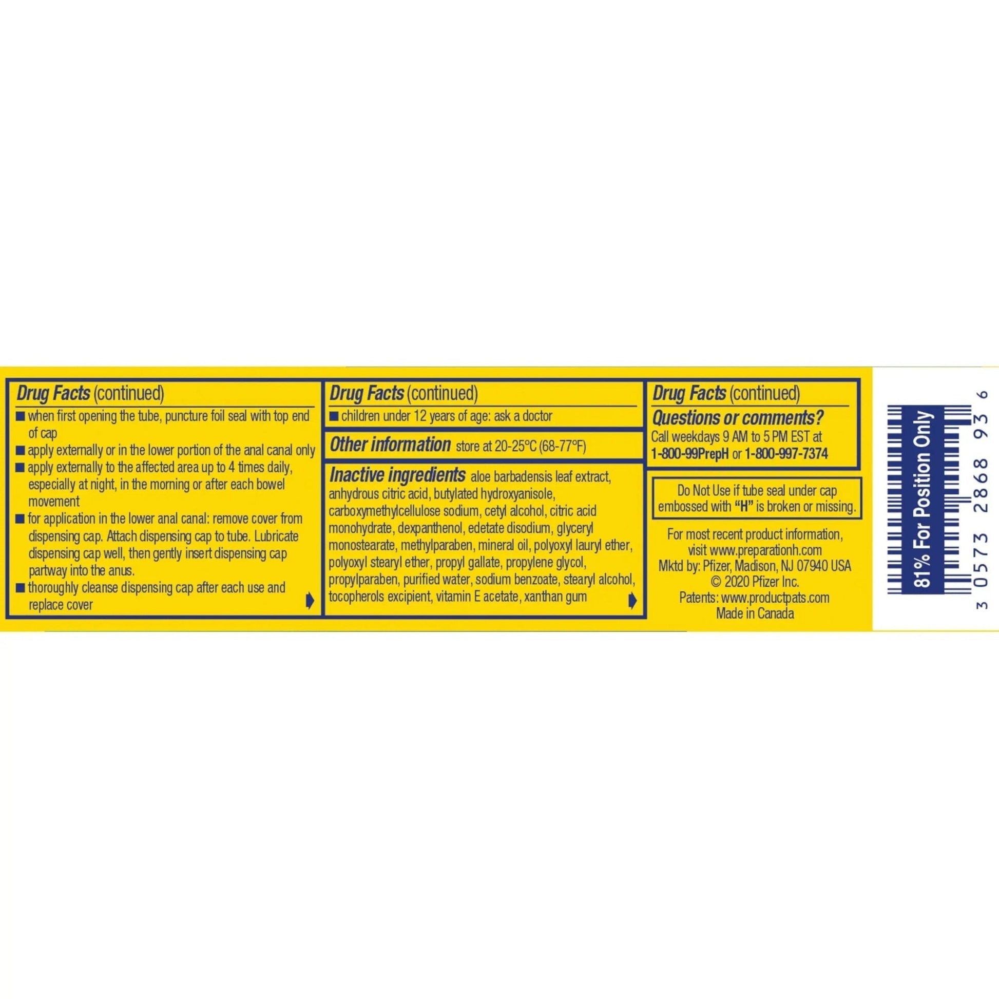 Preparation H Hemorrhoid Symptom Treatment Cream (0.9 Ounce Tube), Maximum Strength Multi-Symptom Pain Relief with Aloe - Maple Wellness Supplements