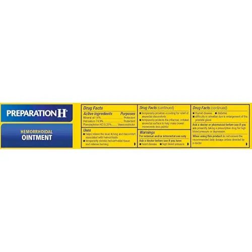 PREPARATION H Hemorrhoid Symptom Treatment Ointment, Itching, Burning & Discomfort Relief, Tube (2.0 Ounce) - Maple Wellness Supplements