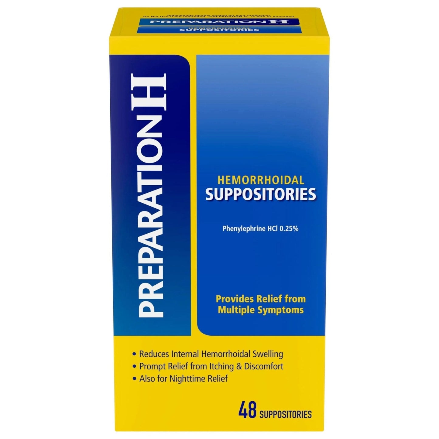 PREPARATION H Hemorrhoid Symptom Treatment Suppositories, Burning, Itching and Discomfort Relief (48 Count) - Maple Wellness Supplements