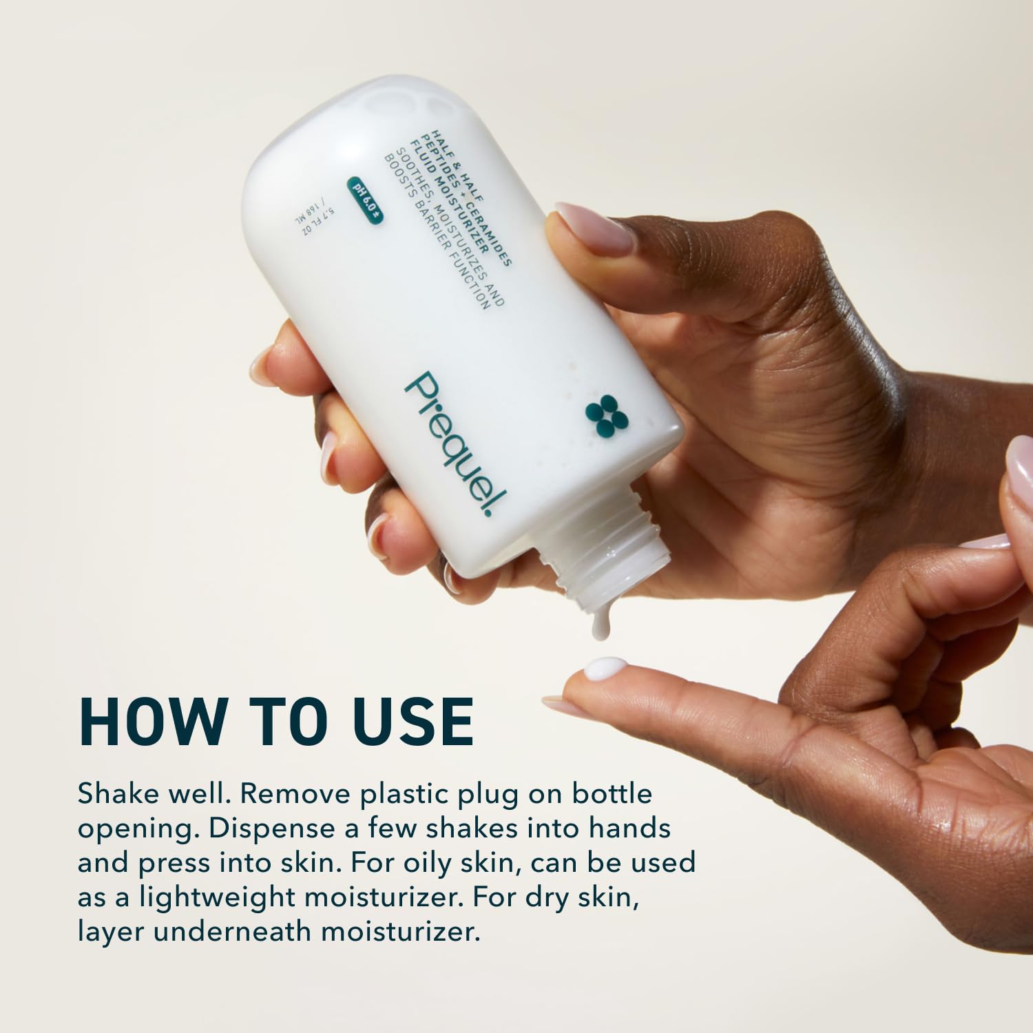 Prequel Skin Half and Half Fluid Moisturizer Face Cream. Lightweight Ceramide Peptide Lotion for All Skin Types - Maple Wellness Supplements