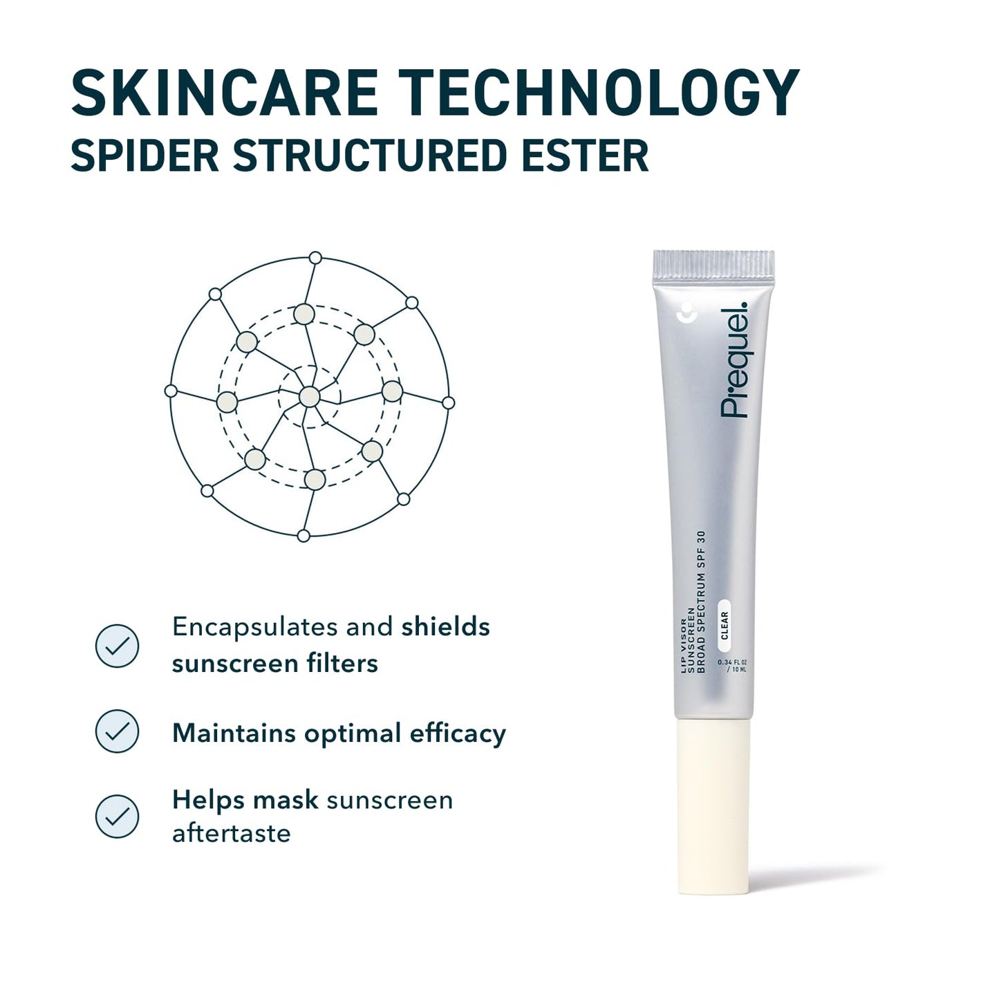 Prequel Skin Lip Visor, Clear Lip Balm with SPF 30 PA+++. Mint Flavored with Non-Sticky Finish - Maple Wellness Supplements