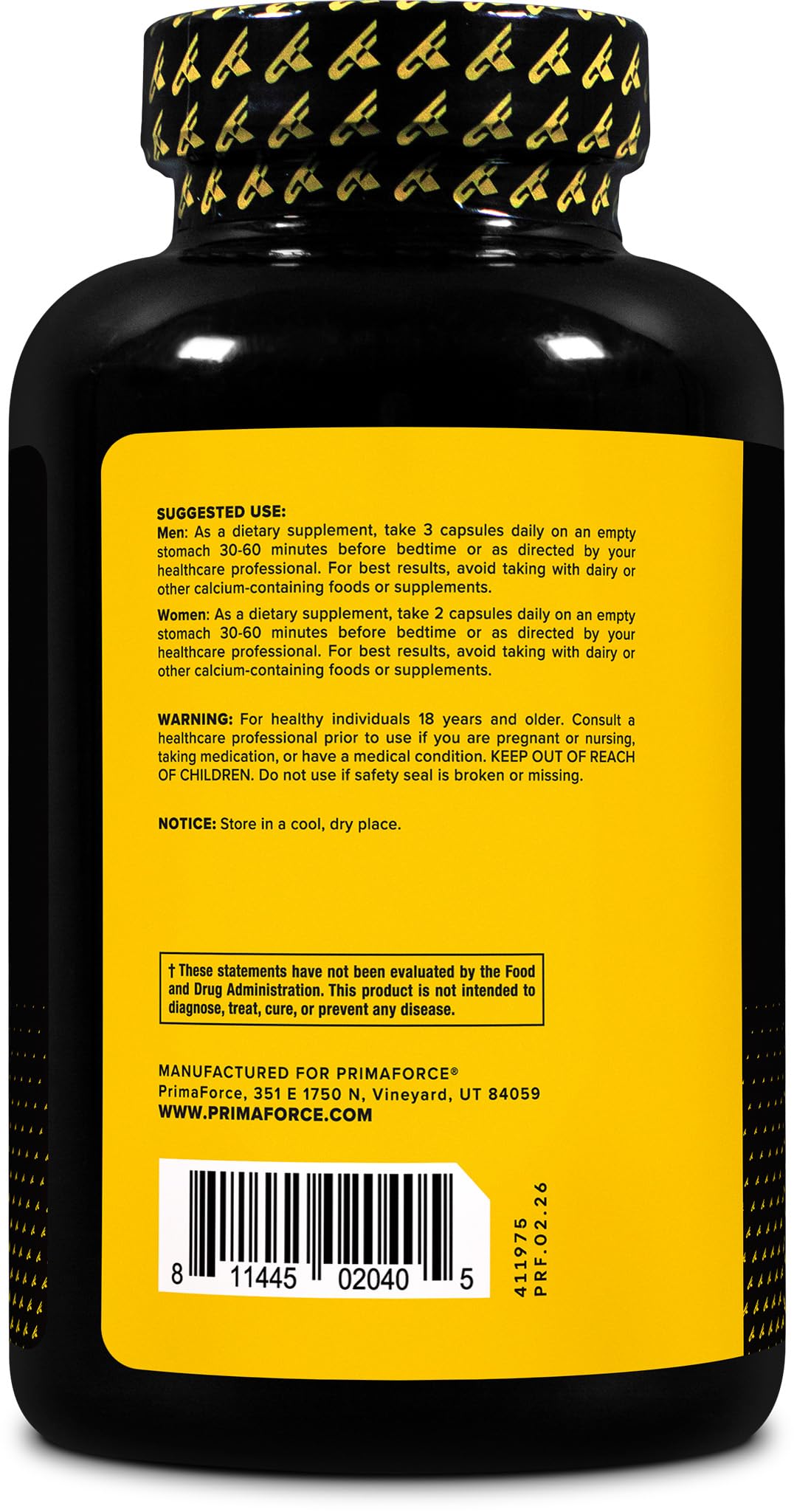 Primaforce ZMA Dietary Supplement, 180 Capsules - Maple Wellness Supplements