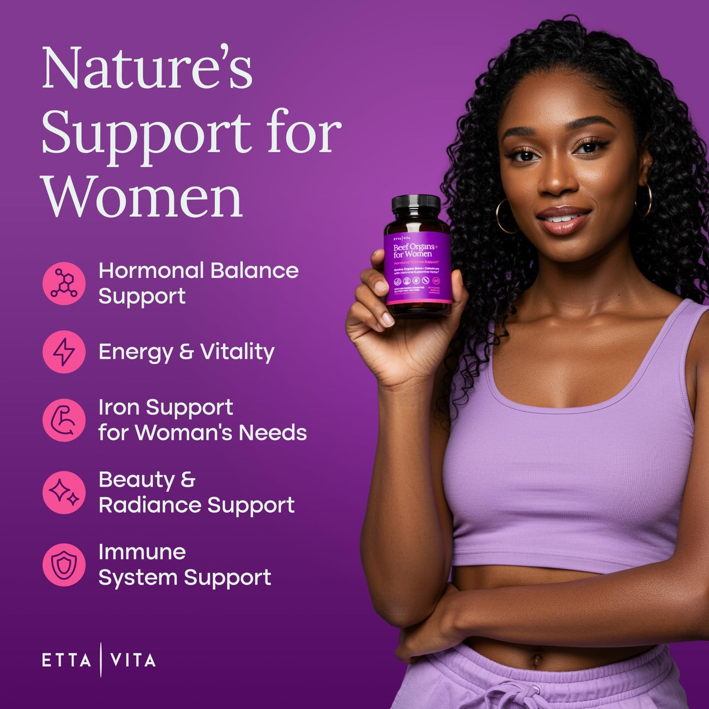 Primal Beef Organ Supplement for Women (Made in USA) Boosted w Shatavari, Maca, Ashwagandha, and Chasteberry - Grass Fed Uterus, Ovary, Liver, Kidney, Heart Bone Matrix - Maple Wellness Supplements