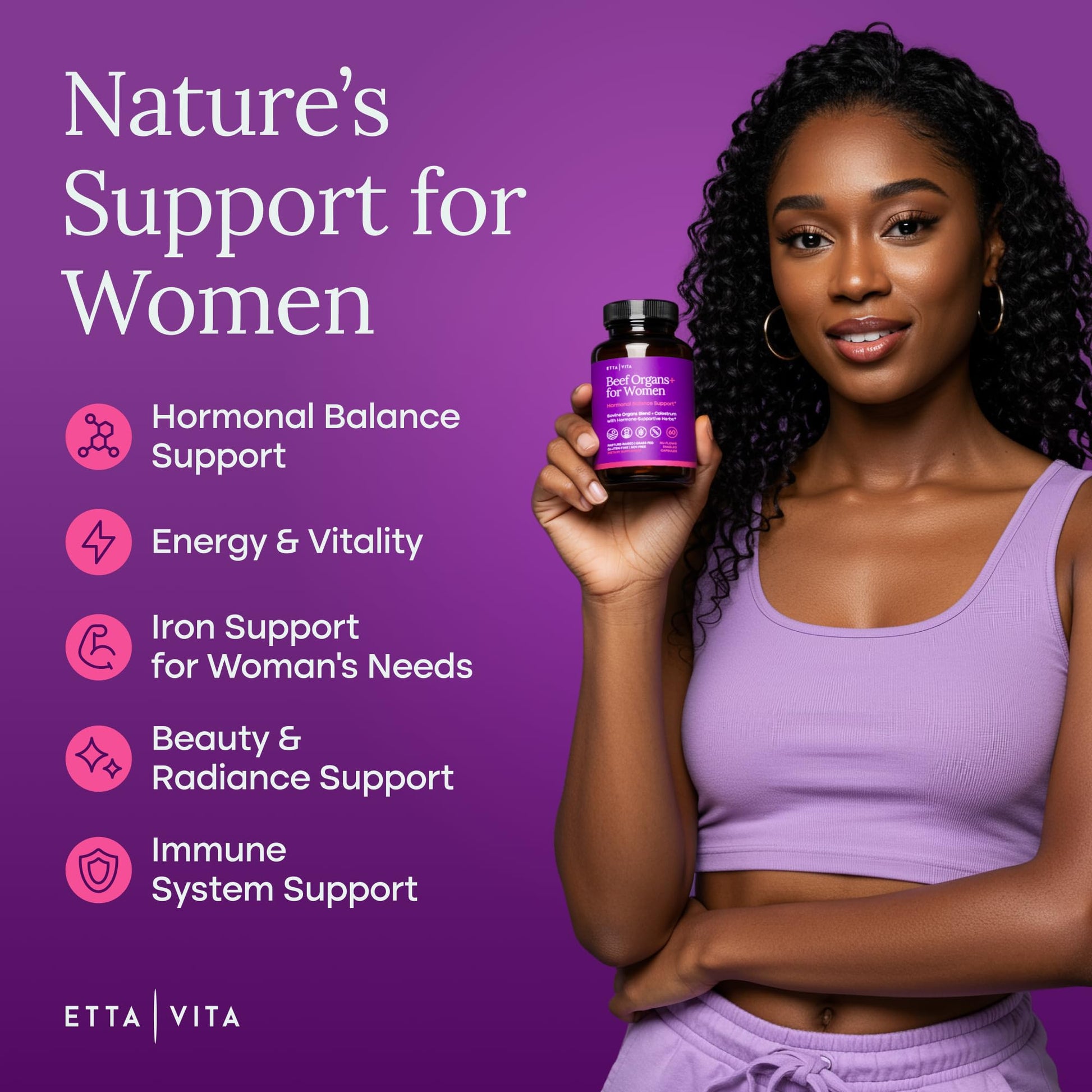 Primal Beef Organ Supplement for Women (Made in USA) Boosted w Shatavari, Maca, Ashwagandha, and Chasteberry - Grass Fed Uterus, Ovary, Liver, Kidney, Heart Bone Matrix - Maple Wellness Supplements